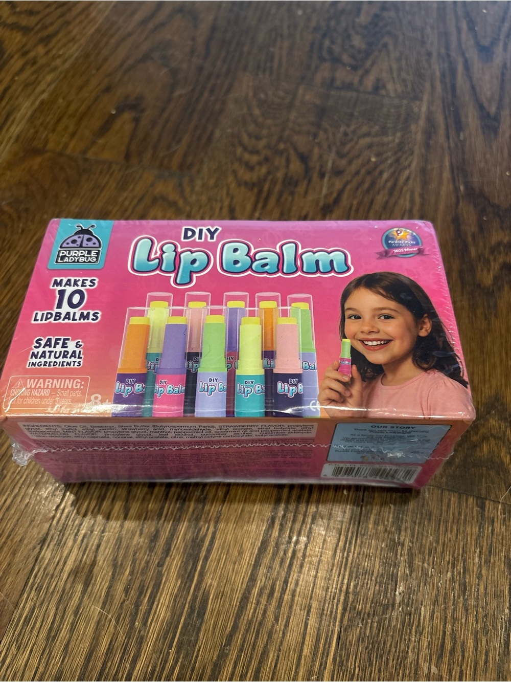New Sealed DIY Lip Balm Making Kit for Kids - Makes 10 Natural-Based Chapsticks